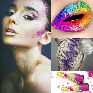 Glitter Powder/ Gold and Silver Powder/ Silver Glitter Powder/Scallion Powder/Carnival Makeup Products thumbnail-1