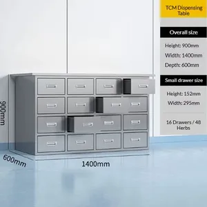 16 Drawer 48 Herb TCM Cabinet | Customizable With Casters, Locks & Drawer Labels for Pharmacy Use thumbnail-1