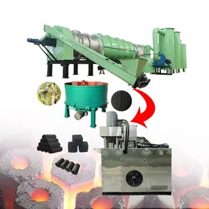 Bagasse Bamboo Coconut Shell Charcoal Process Machine Charcoal Briquette Machine Production Line EPC thumbnail-1