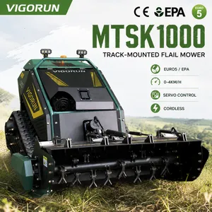 Vigorun Euro5/EPA 0-4km/h Servo Control MTSK1000 Radio Cordless Utility Multitasker Track-mounted Flail Mower Shredder for Sale thumbnail-1