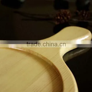 Bamboo Cutting Board Wood Pizza Peel / Cutting Board / Serving Tray Round Pizza Cutting Board thumbnail-6