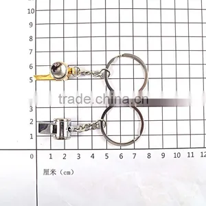 China Custom Stainless Steel Silver Jewelry Whistle Keychain thumbnail-4