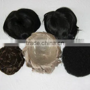 High Quality Remy Human Hair Toupee thumbnail-1