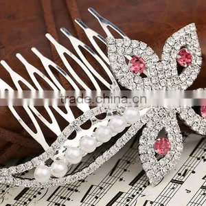 Cheap and High Quality Korea Style Plated Flower Bridal Hair Comb Accessory thumbnail-4