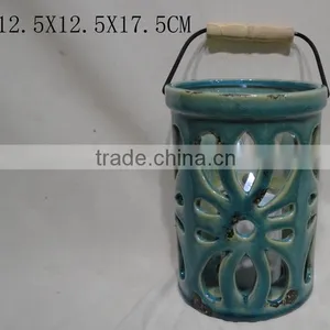 "pinsun"new Design Ceramic Lantern With Solor Light thumbnail-1