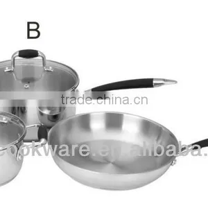 5pcs Stainless Steel Induction Pan With Colorful Silicone Handle thumbnail-1