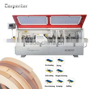 KC307DT Touch Screen Full Automatic Edge Banding Machine With Rough Trimming Fine Trimming/ Edge Banding Plywood thumbnail-1