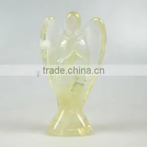 Wholesale Yellow Quartz Carved Angel Gemstone Collectible thumbnail-1