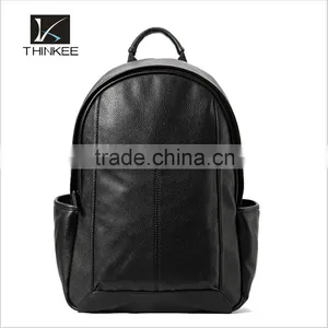Pure Black High Quality Blank pu Leather Backpack Bags thumbnail-1