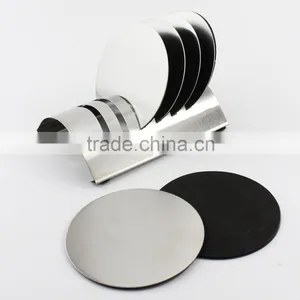 Round Shape Stainless Steel Coaster With Holder Set thumbnail-6