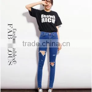 Fashion Casual Women Brand Vintage High Waist Skinny Denim Jeans Slim Ripped Pencil Jeans Hole Pants Female Sexy Girls Trousers thumbnail-5