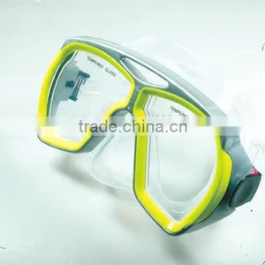 Frameless Diving Mask Snorkel With Ce Certificates One Piece Glass Lens thumbnail-3