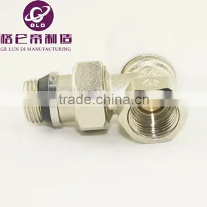 Bathroom Kitchen Polished Copper Angled Towel Radiator Stop Valve Taps thumbnail-2