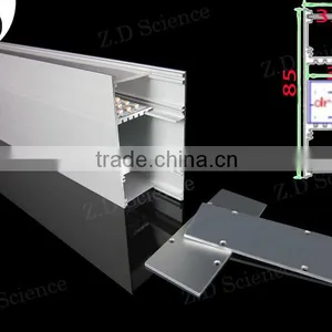 UP and Down Wall LED Lighting Profile , Linear Lighting Fixture LED Aluminium Extrusion With Diffuser Cover thumbnail-1