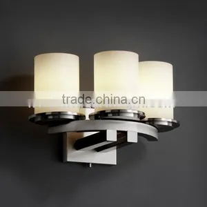 UL CUL Listed Hotel Bathroom Lamp With Three Glass Shades In Nickel Finish W80662 thumbnail-1