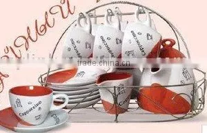 Color Inside Ceramic Coffee Set on the Rack thumbnail-1