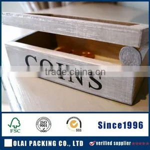 The White Wooden Coin Storage Box Hot Velvet Coin Display Box Popular Coin Box Display thumbnail-1