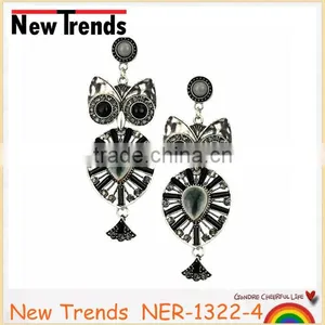 Wedding Accessories Alloy Plated Rhinestone Chandelier Owl Earring thumbnail-1