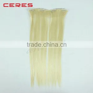 Factory Wholesale Natrual Color Yaki Brazilian Hair Cheap 100% Human Hair Clip In Hair Extension thumbnail-3
