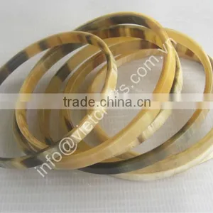 Buffalo Horn Bangle, Natural Horn Vein Color, Set of 7pcs thumbnail-1