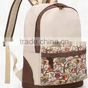 2015 Fashion Canvas Lady School Bag Women Backpack thumbnail-1