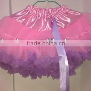 Girls Party Dance Skirt Baby Petti Tutu Skirt Kids Princess TUTU Skirt Light Pink With Light Purple thumbnail-1