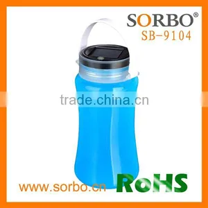 Water Bottle Manufacturing Siliccone Foldable Water Bottle With Solar Lantern thumbnail-2