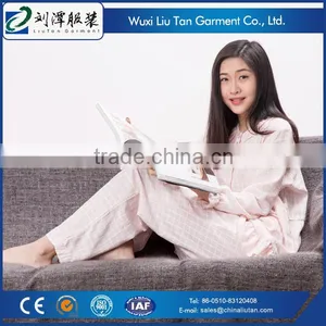 Plaid Ruffle Pajama Sleepwear for Women Supplier thumbnail-6