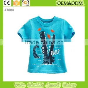 2015 Crocodile T-shirt Fish t Shirtbaby Clothes Wholesale Price Organic Kids Boy Cartoon T-shirt thumbnail-1