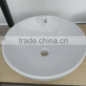 Bathroom Ceramic Art Basin Sanitary Ware Round Shape Single Hole White Clear Hot Sale wc Art Basin YB001 thumbnail-3