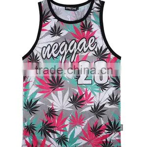 Fashion Polyester Digital Sublimation Printed Tank Top Mens, Racer Back Tank Top, Custom Sublimated Gym Tank Top thumbnail-2