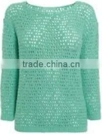 Pointelle Knitted Pullover Sweater thumbnail-1