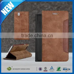 C&T PU Leather Wallet Flip Cover for Sony Xperia e4 thumbnail-1