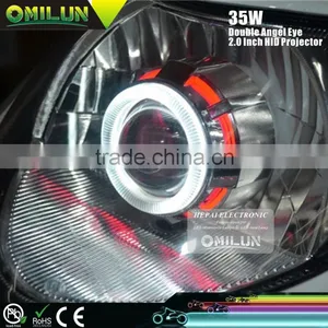 2.0'' Inch Universal HID Motorbike Projector Lens Lights For Motorcycles With Double Angel Eyes Ring Quality Choice thumbnail-3