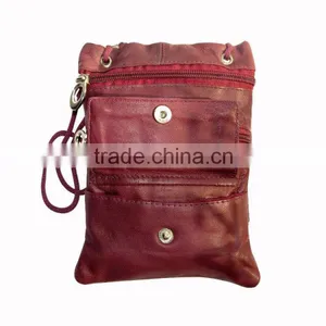 Ladies Sling Bag With Zipper Pockets & Flap Pocket Genuine Leather thumbnail-3