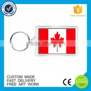 Eco-friendly Canada Souvenir Clear Plastic Acrylic Keychain Custom thumbnail-1
