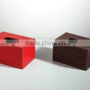 2014 Hot Sale Noble Leather Tissue Box PU Cheap Napkin Box Tissue Box thumbnail-1