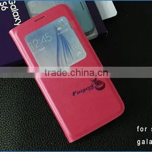 2015 Hot Sale Cell Phone Case for S6 Case. Leather Flip Case for Samsung Galaxy S6 thumbnail-4