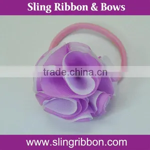 Cheap Organza Fabric Flower Hair Ribbon Bows For Hair Accessories thumbnail-1