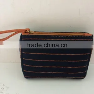 New Arrivel Strip Woolen Fabric Women Tote Bag With Cosmetic Bags thumbnail-4