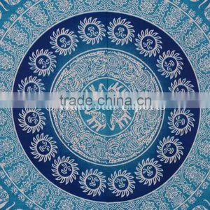 Indian Ombre Ethnic Elephant Hippie Mandala Wall Art Twin Cotton Boho Wall Hanging Tapestry thumbnail-3