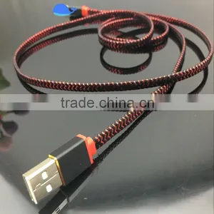 Newest 2016 Colorful Nylon Braided Usb Cable 2 in 1 Usb Cable Date Line for Iphone thumbnail-5