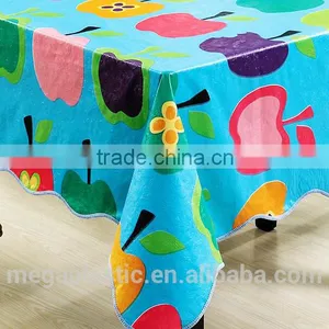 2016 Fashion New Style 100%polyester Round Jacquard Durable Pvc Eco-friendly Printed Tablecloth thumbnail-3
