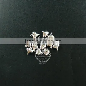 8*10mm Rhodium Plated Brass Heart Shape Pendant Charm DIY Jewelry 1820275 thumbnail-1