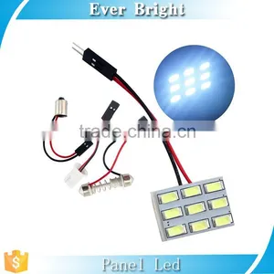 Cool White 5730 9SMD Led Panel Dome Light Auto Car Reading Interior Light DC 12V With T10 / BA9S / Festoon Adapters thumbnail-1