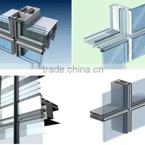 Aluminum Frameless or Hidden Frame Curtain Wall Profiles With Top Quality thumbnail-4