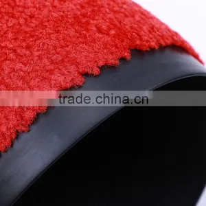 Red Nylon Cut Pile Wedding Washable Entrance Carpet Tiles thumbnail-3