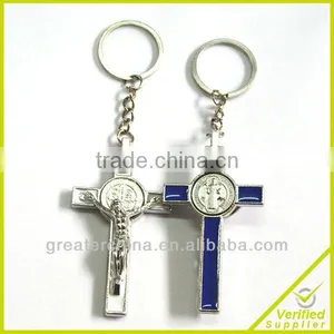 Religious Zinc Alloy Metal Cross Keychain thumbnail-1