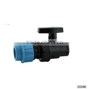 Hdpe Double Union pp Ball Valve PN16(straight)pp Compression Fitting for H DPE Pipes /plastic Ball Valve thumbnail-2