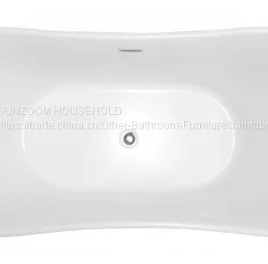 Sunzoom China Supplier Tender Low Cost Bathtub70inch Curved Bathtub Black thumbnail-4